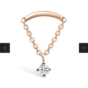 Maria Tash Prong Set Diamond Drape Threaded Stud Earring